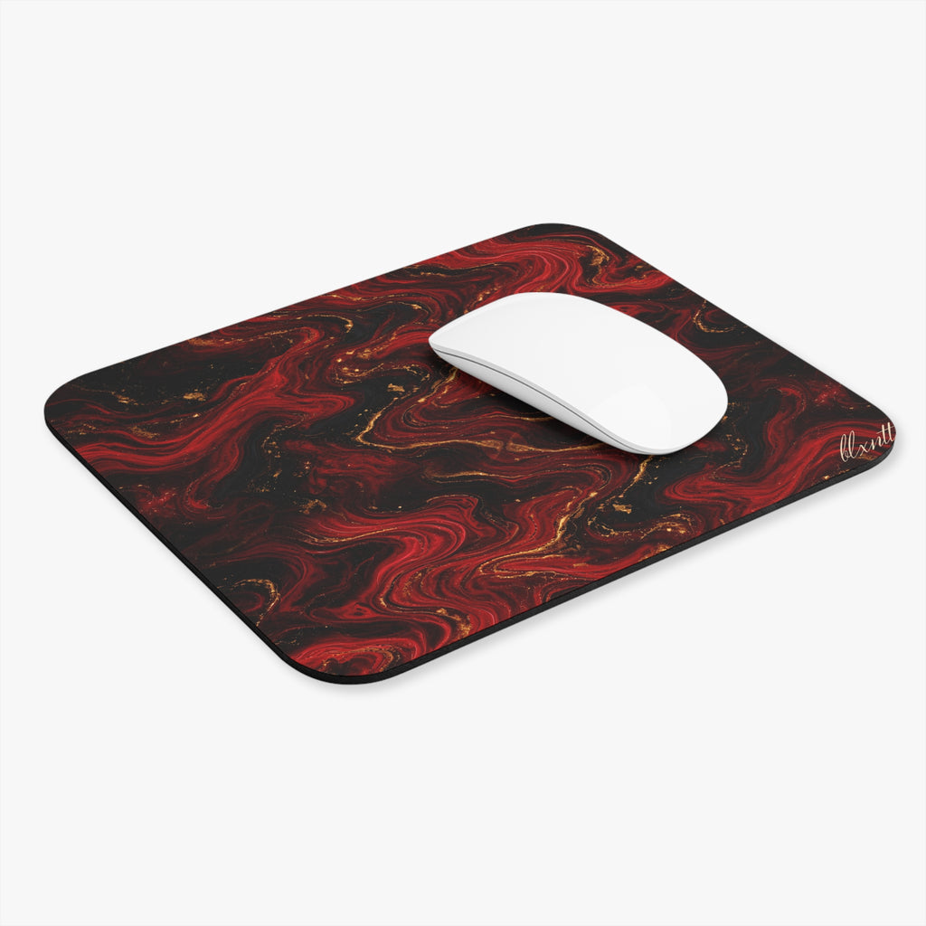 Red & Black Marble Mouse Pad