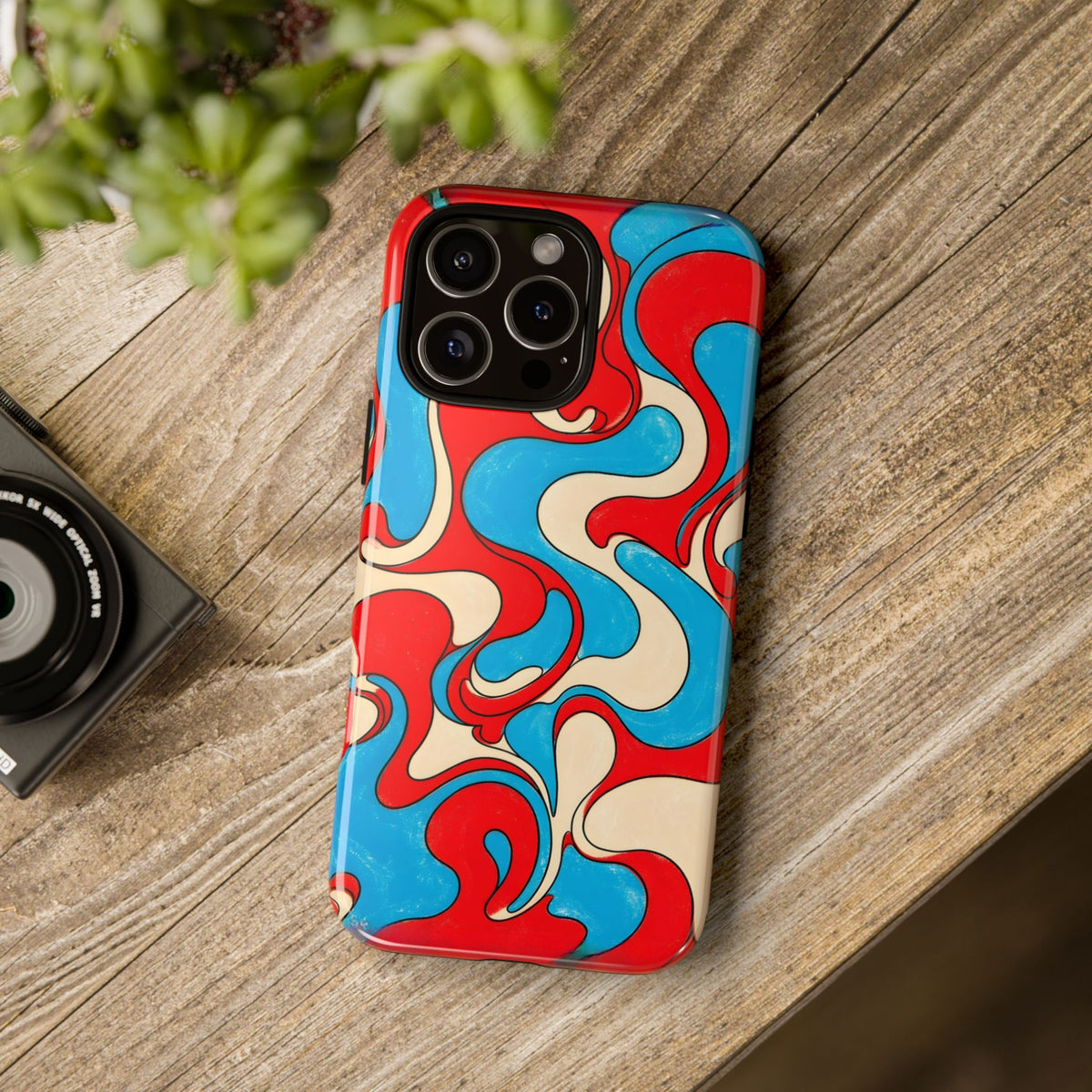 Fillmore Flow - Red, Cyan & Cream Phone Case