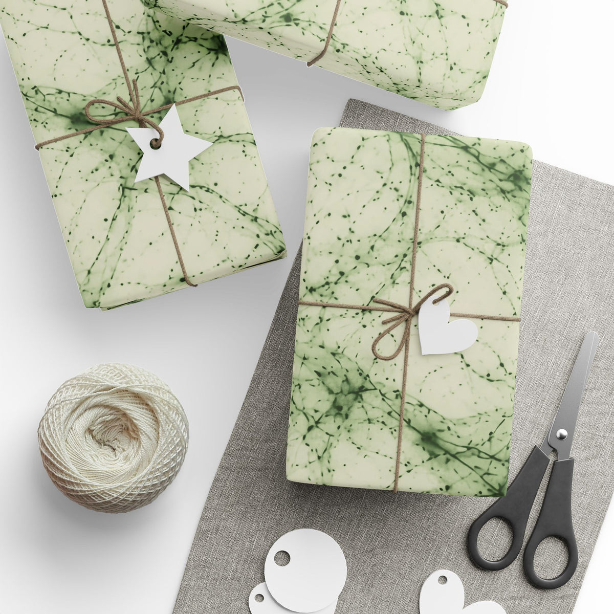 Neon Mycelium - Matcha Latte Wrapping Paper