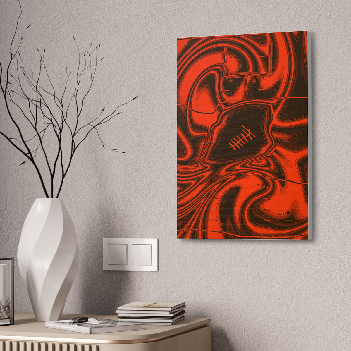 Brown & Orange Trippy Football Glossy Canvas