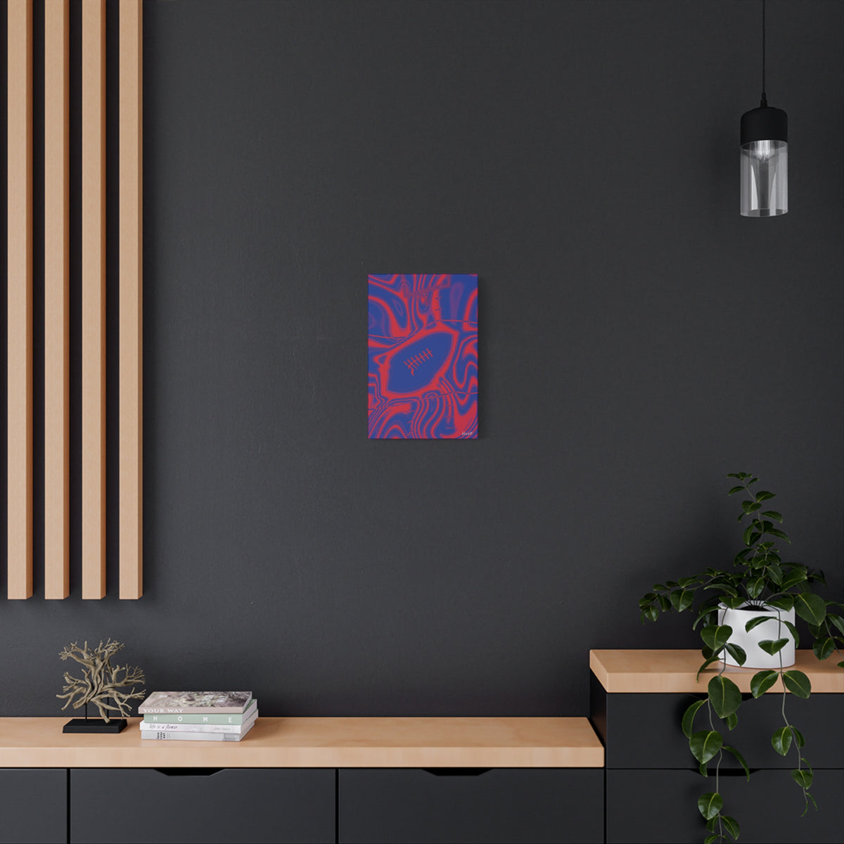 Royal Blue & Red Trippy Football Canvas