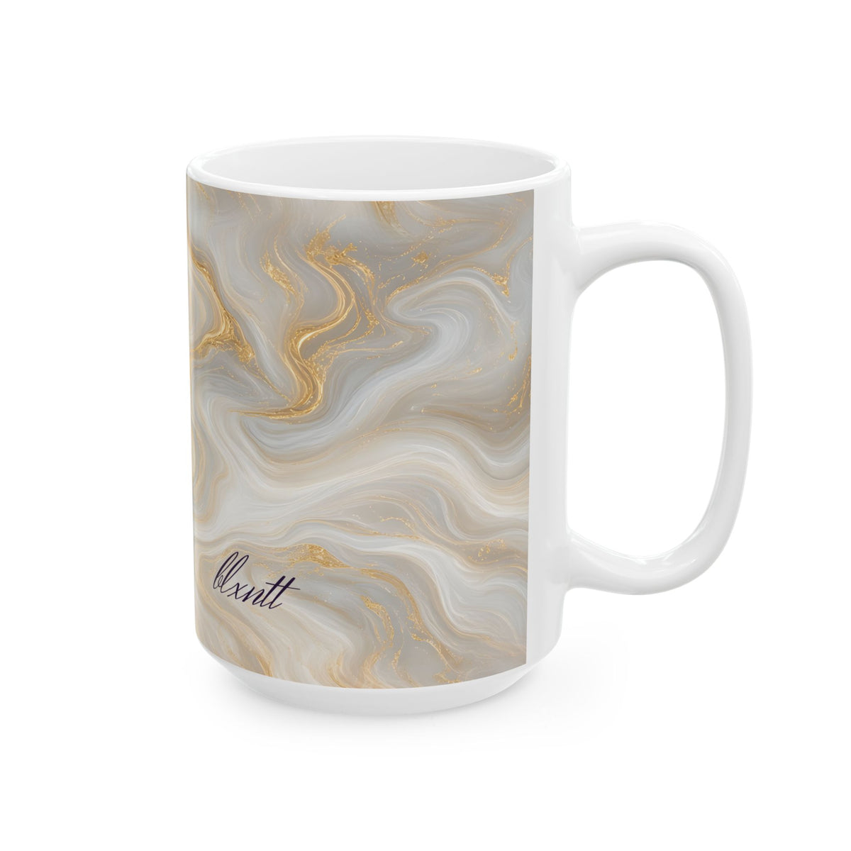 White & Gold Marble Mug