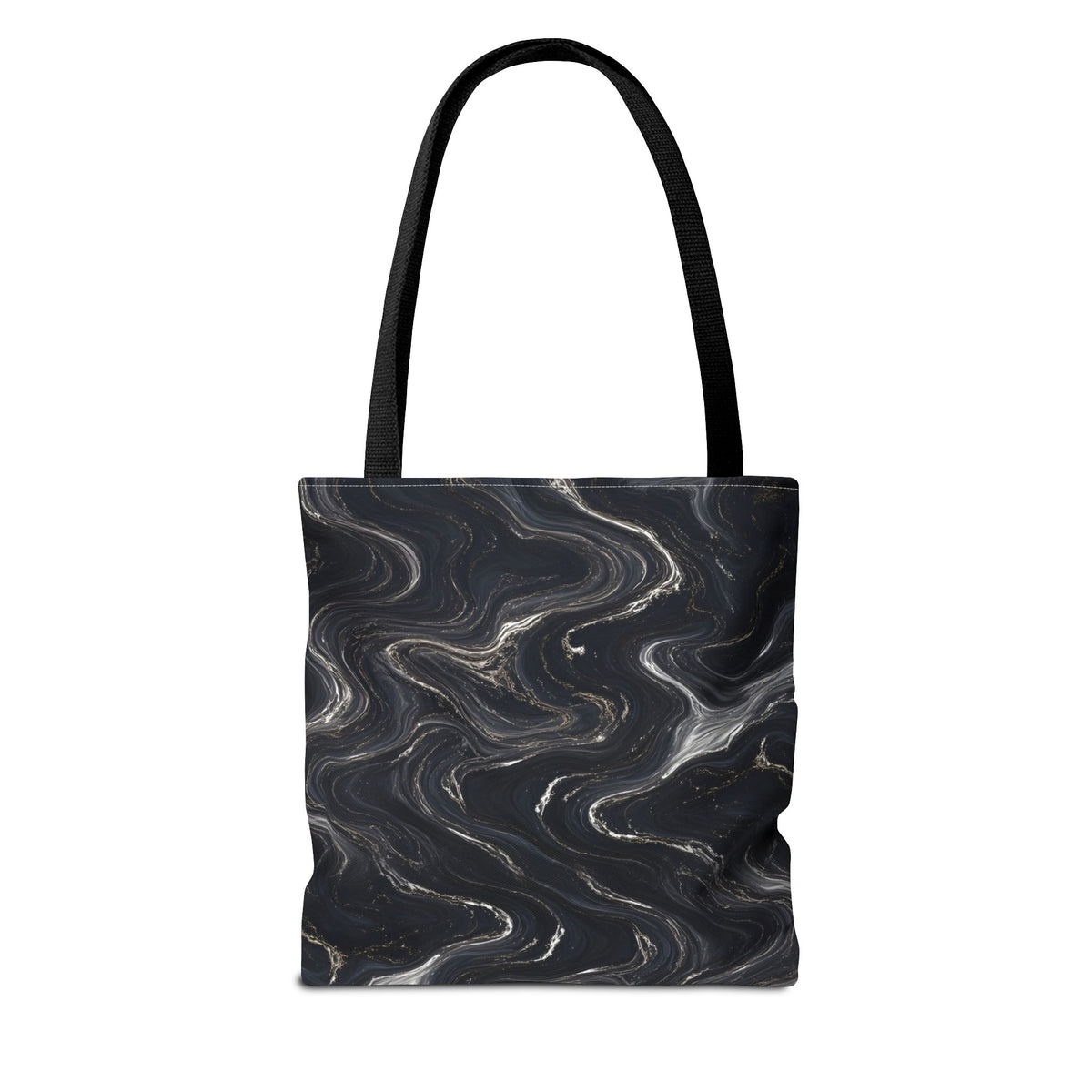 Black & Silver Marble Tote Bag