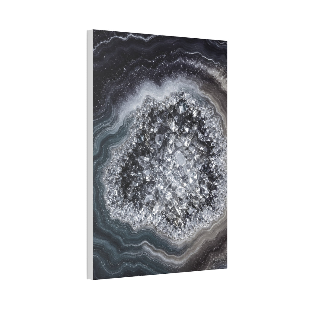 Geode Core - Silver Smoke Glossy Canvas