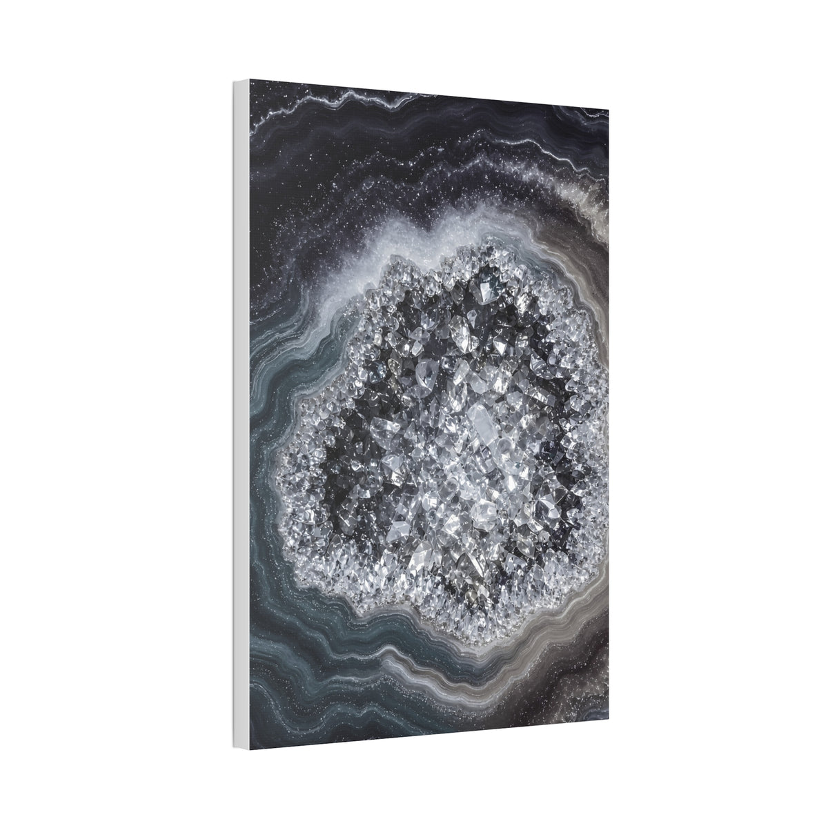 Geode Core - Silver Smoke Glossy Canvas