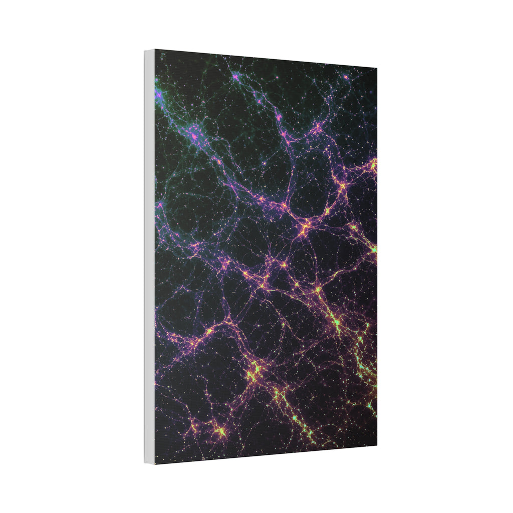 Neon Mycelium - Holographic Glossy Canvas
