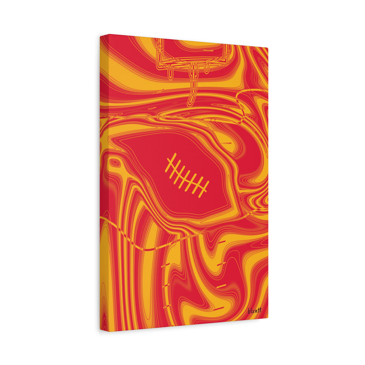 Red & Yellow Trippy Football Canvas