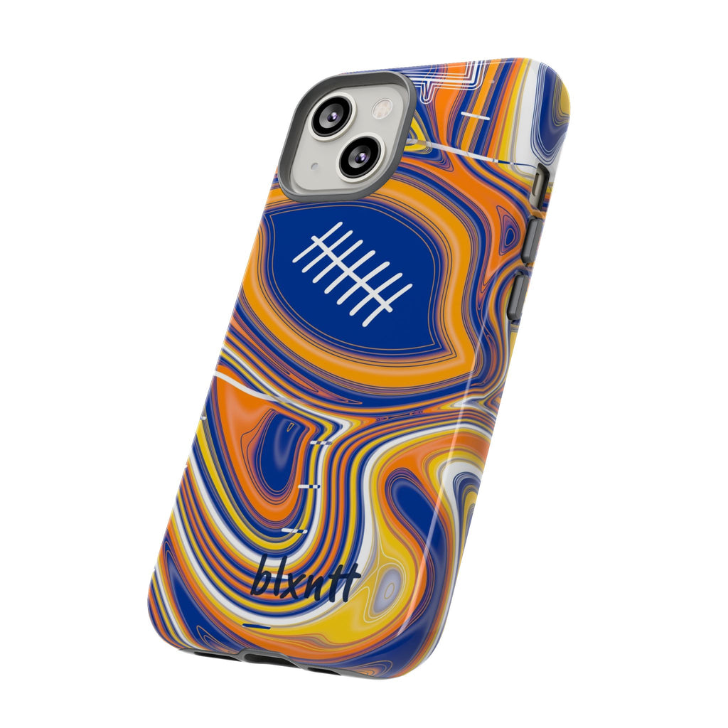 Royal Blue & Yellow Trippy Football Phone Case