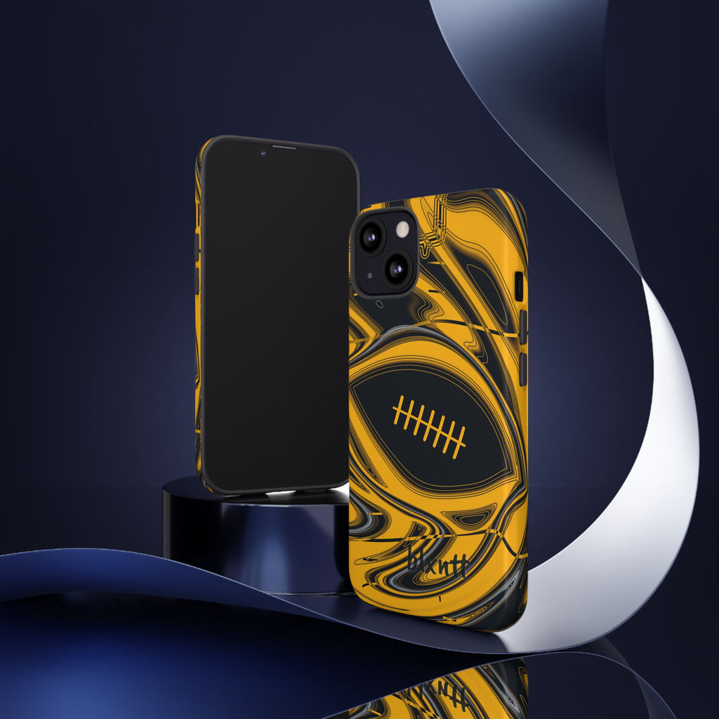 Black & Gold Trippy Football Phone Case
