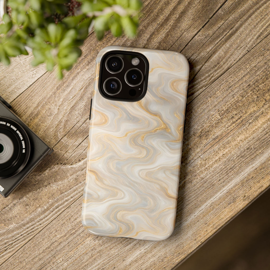 White & Gold Marble Phone Case