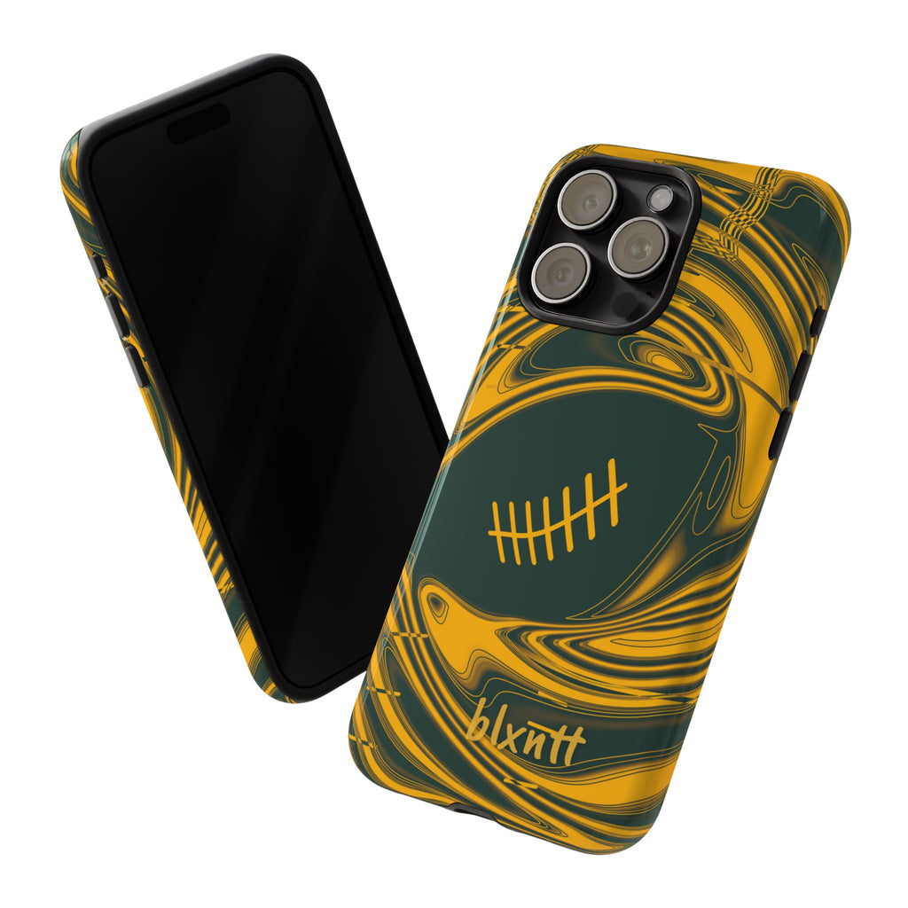 Green & Gold Trippy Football Phone Case