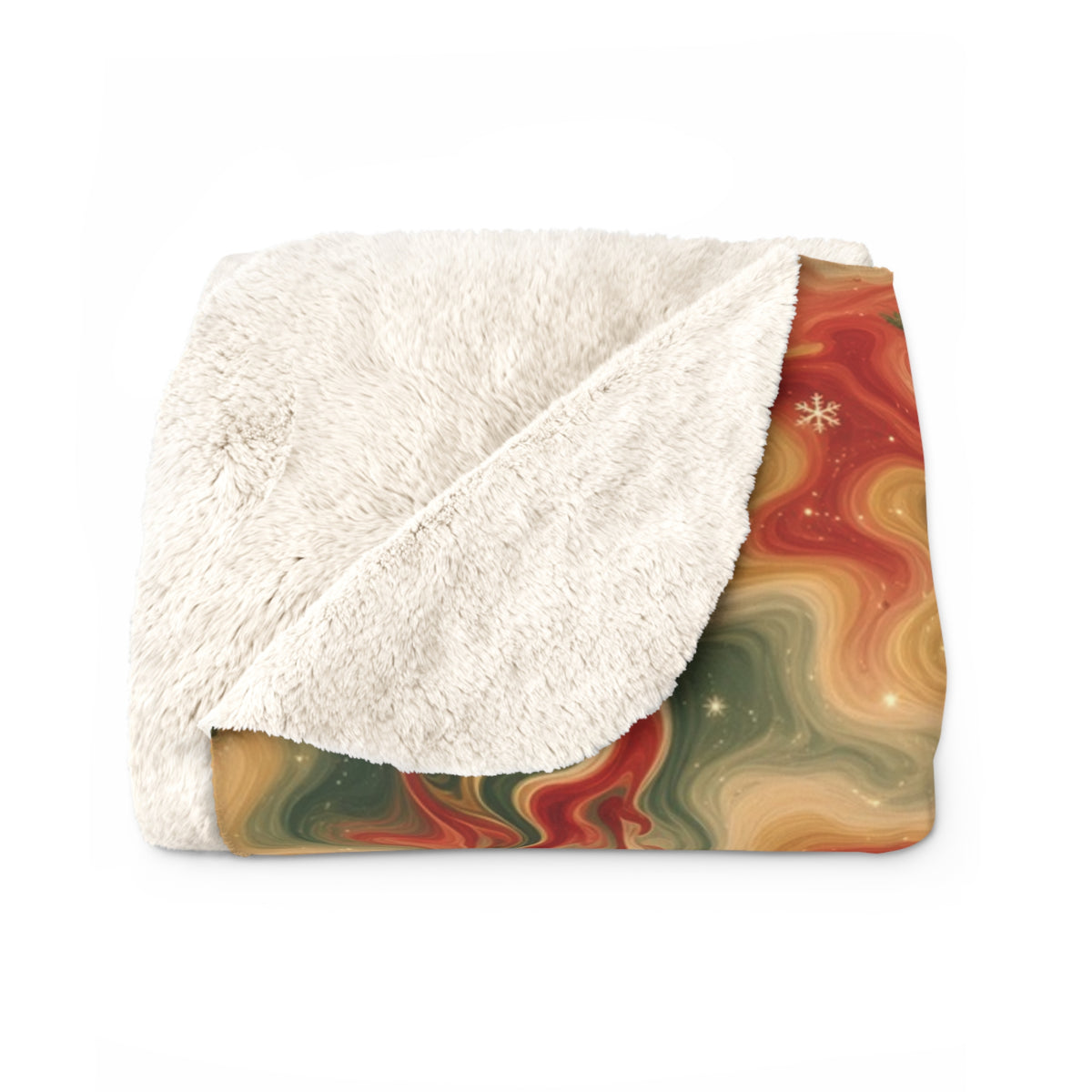 Melting Ornaments Trippy Christmas Sherpa Blanket