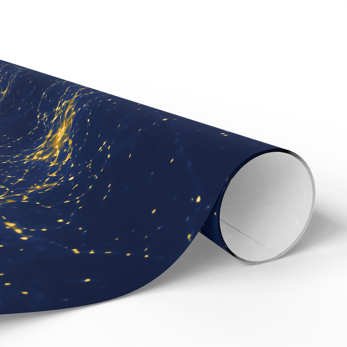 Neon Mycelium - Mustard Navy Wrapping Paper