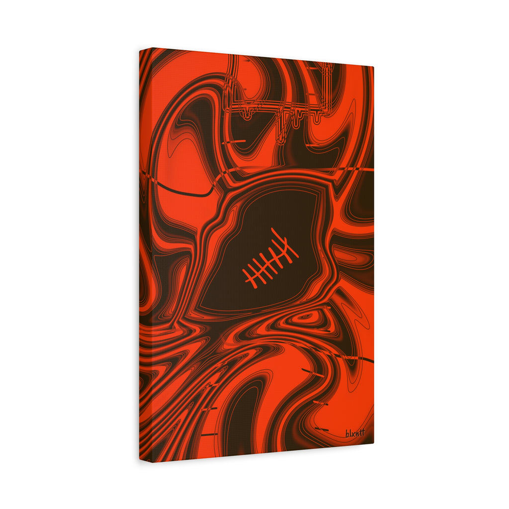 Brown & Orange Trippy Football Canvas