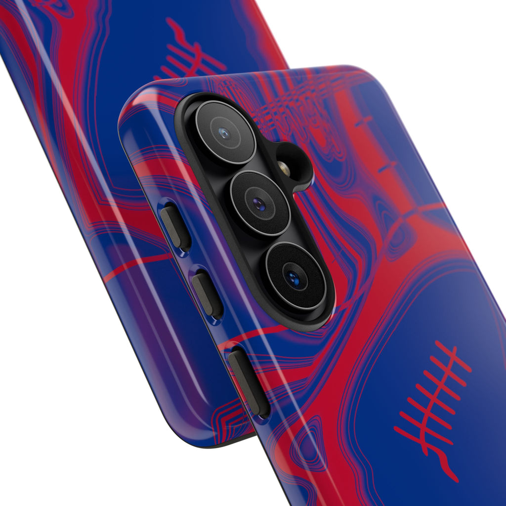 Royal Blue & Red Trippy Football Phone Case