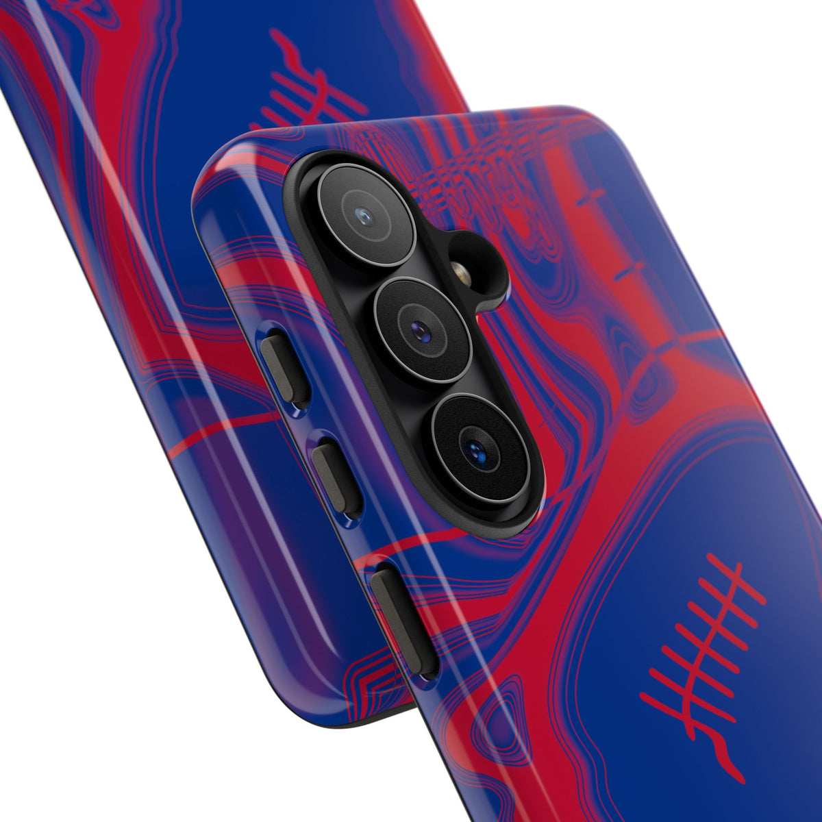 Royal Blue & Red Trippy Football Phone Case