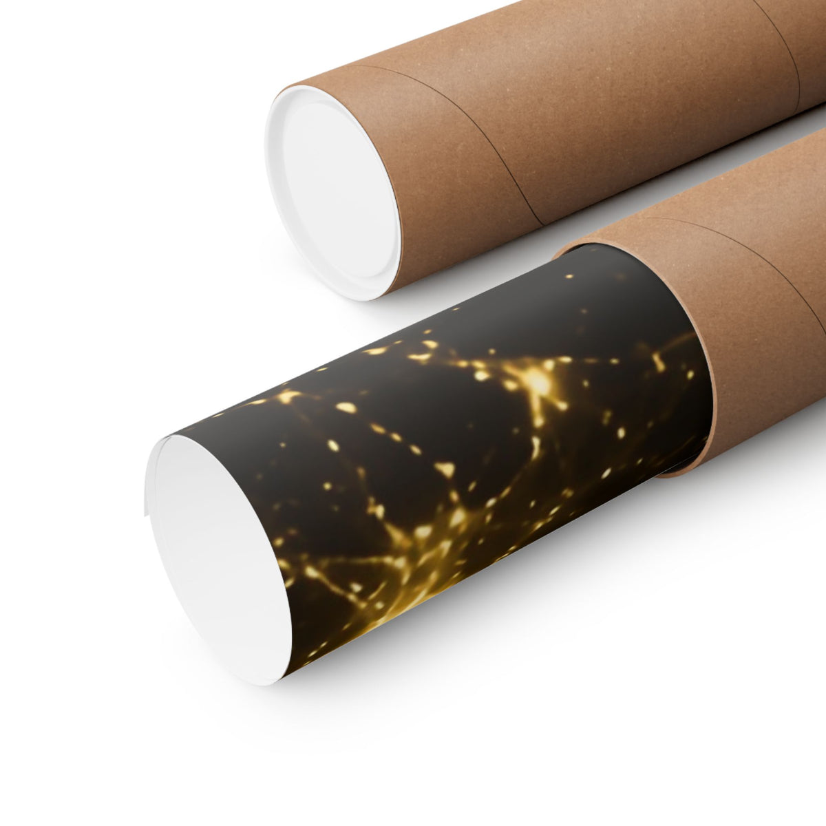 Neon Mycelium - Gold Filigree Poster