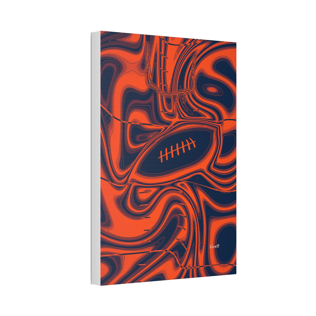 Orange & Navy Trippy Football Glossy Canvas