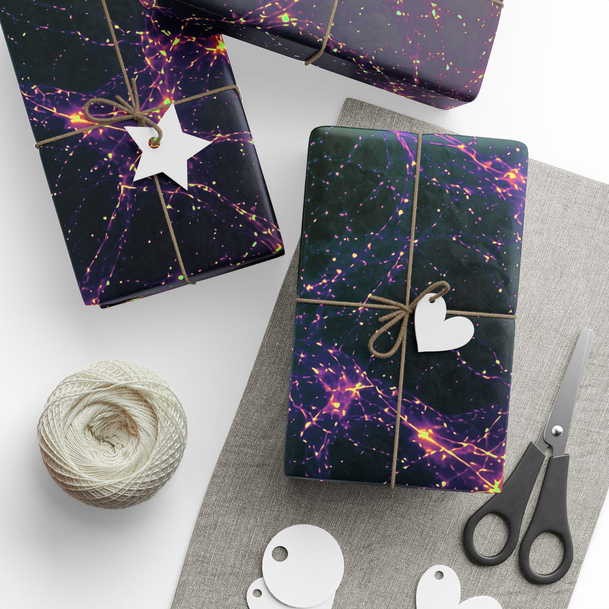 Neon Mycelium - Holographic Wrapping Paper