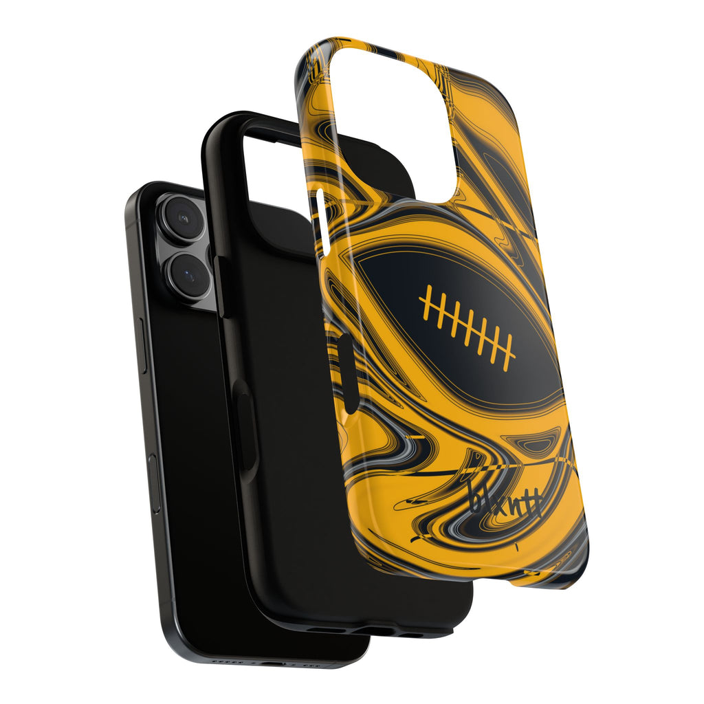 Black & Gold Trippy Football Phone Case