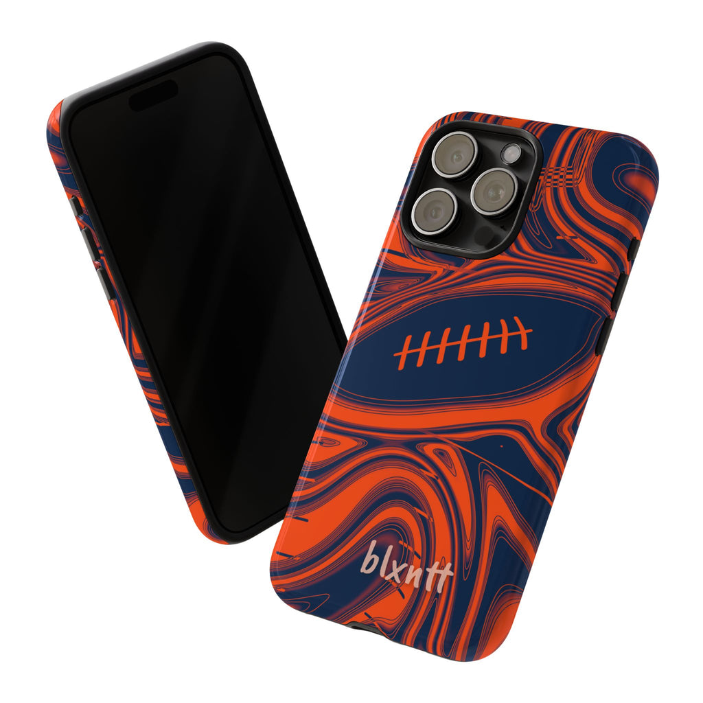Orange & Navy Trippy Football Phone Case
