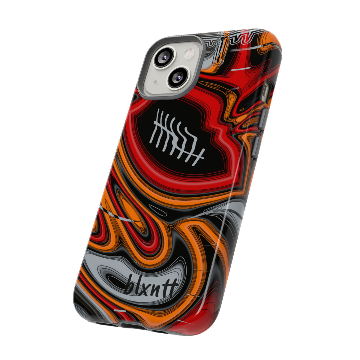 Red, Orange & Pewter Trippy Football Phone Case