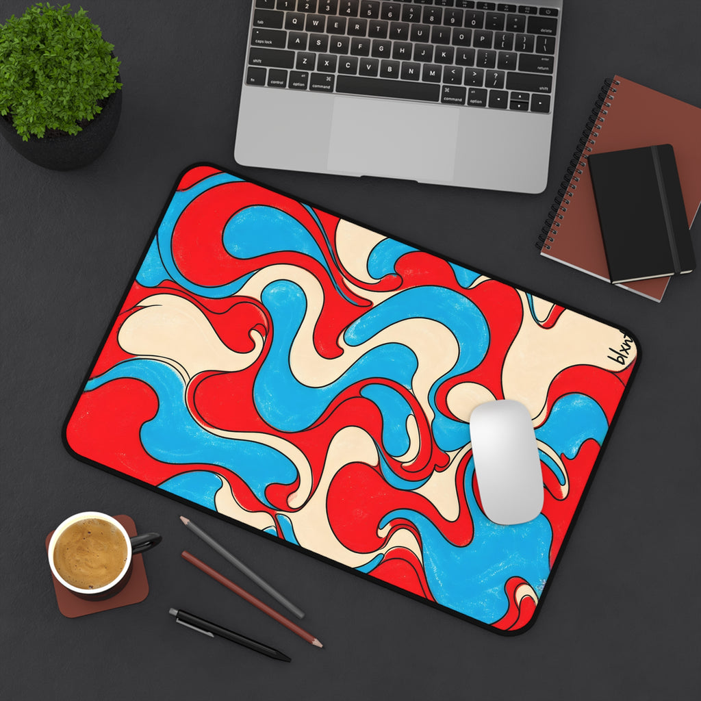 Fillmore Flow - Red, Cyan & Cream Desk Mat