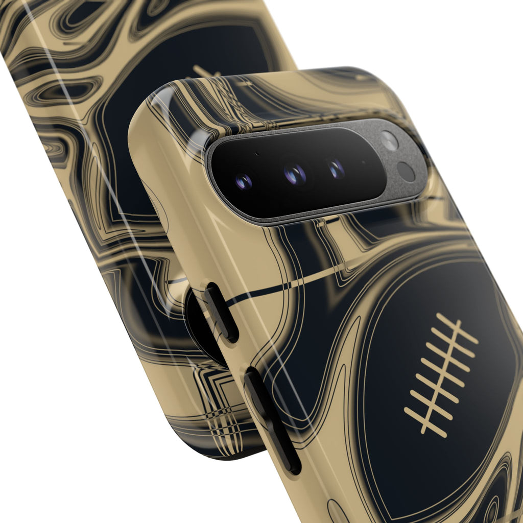 Old Gold & Black Trippy Football Phone Case