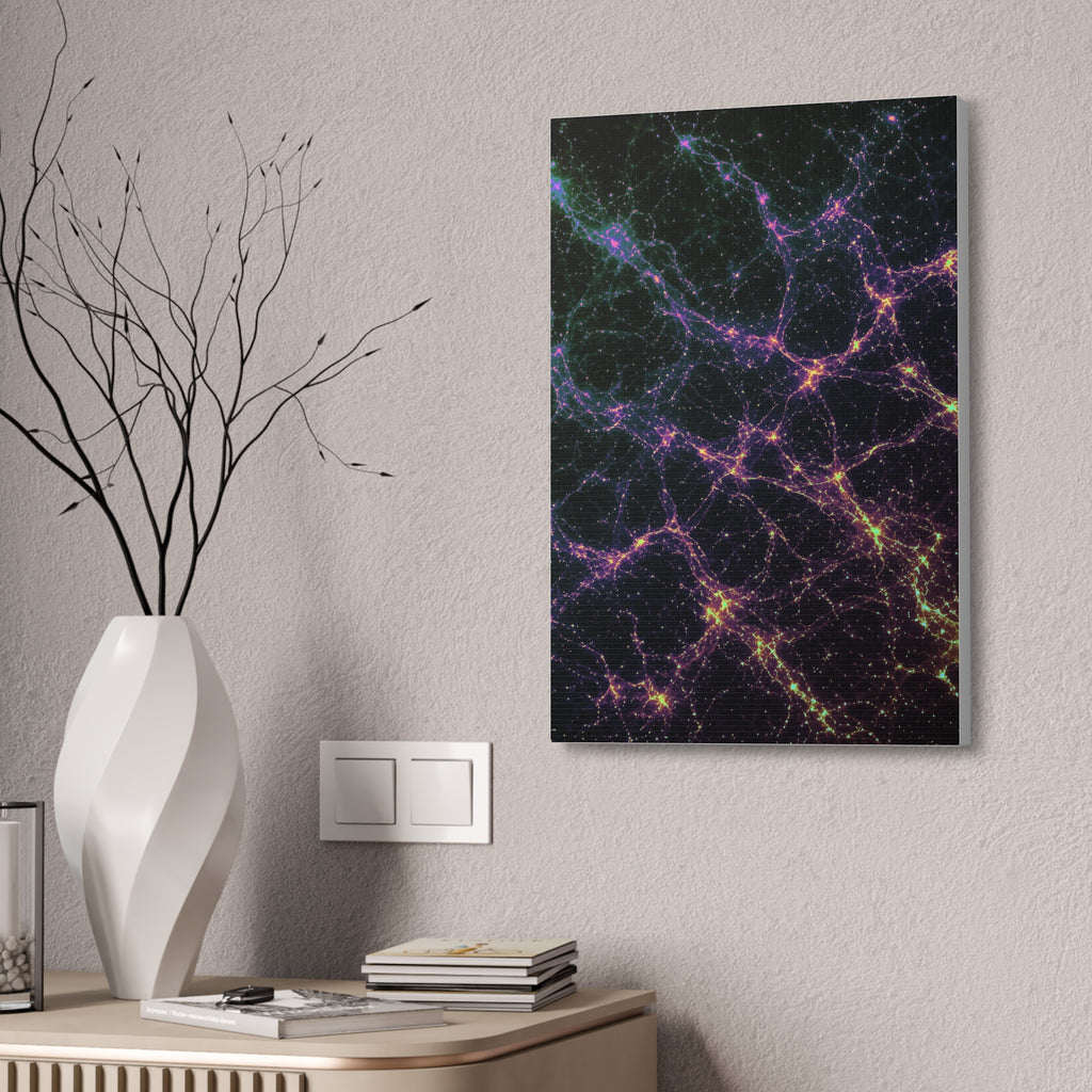 Neon Mycelium - Holographic Glossy Canvas