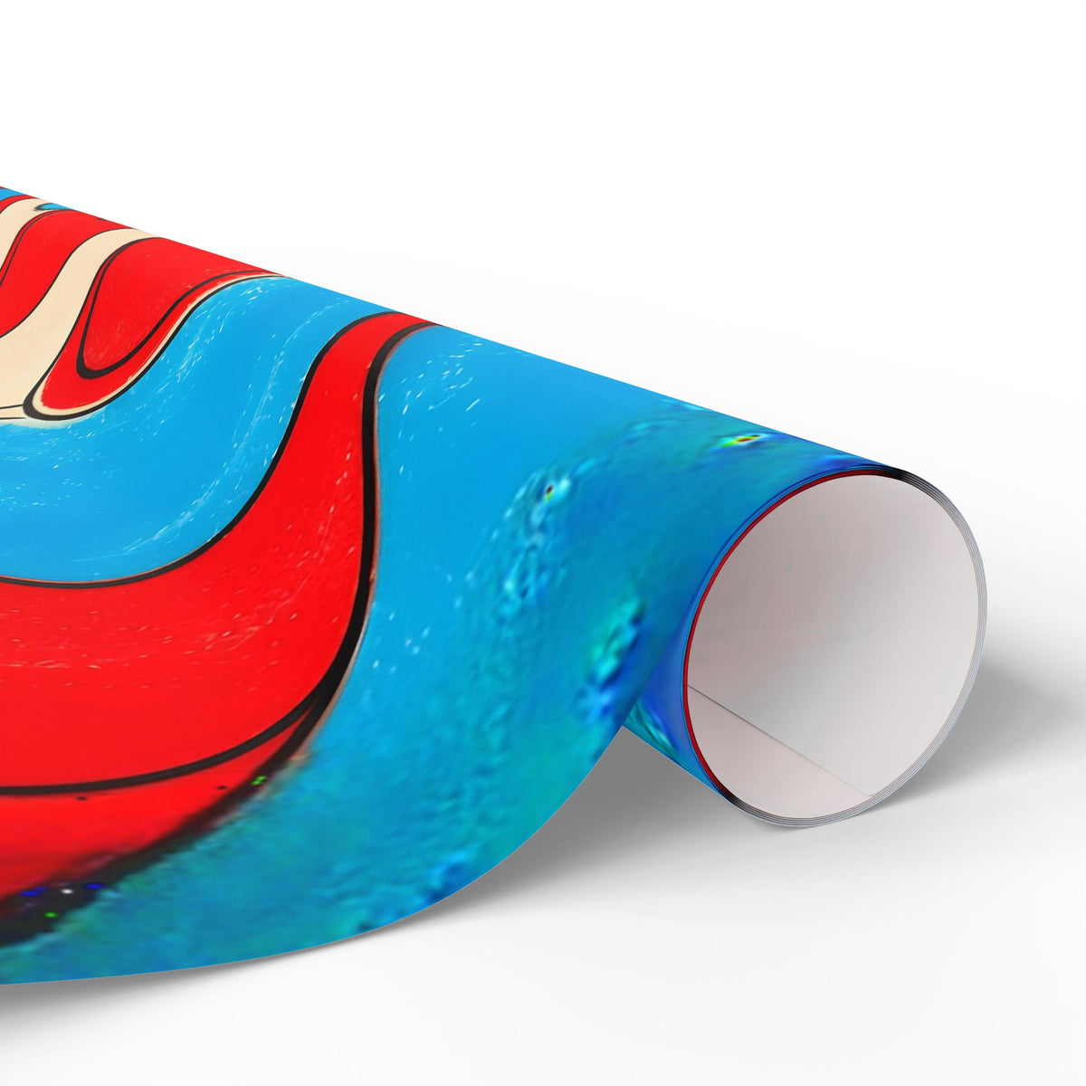 Fillmore Flow - Red, Cyan & Cream Wrapping Paper