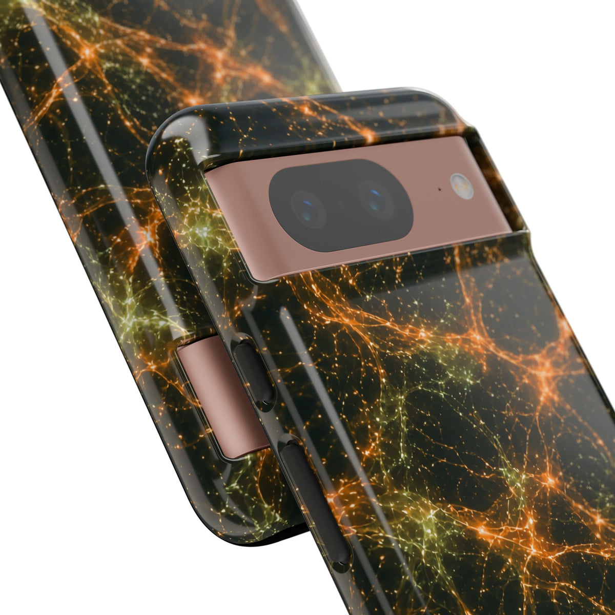 Neon Mycelium - Electric Tangerine Teal Phone Case