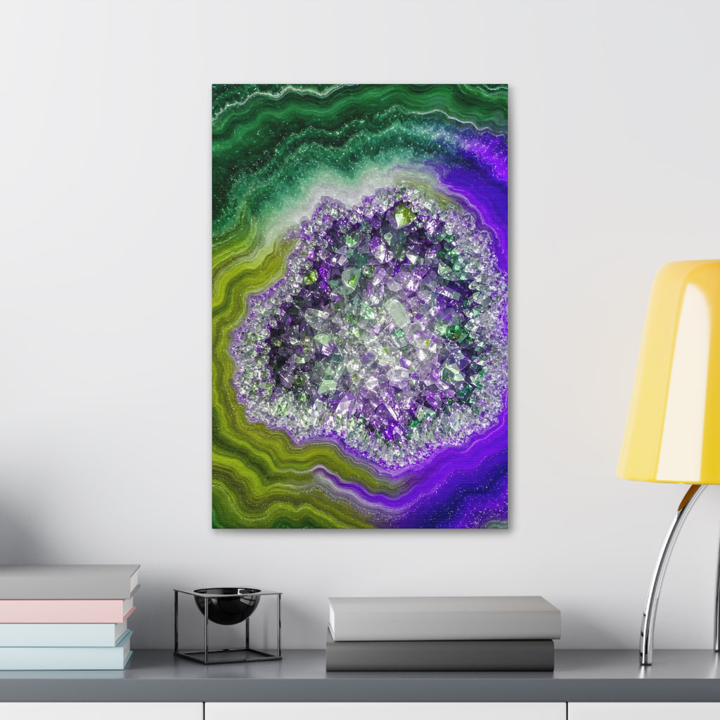 Geode Core - Ruby Emerald Glossy Canvas