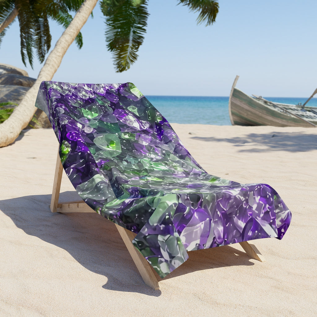 Geode Core - Ruby Emerald Beach Towel