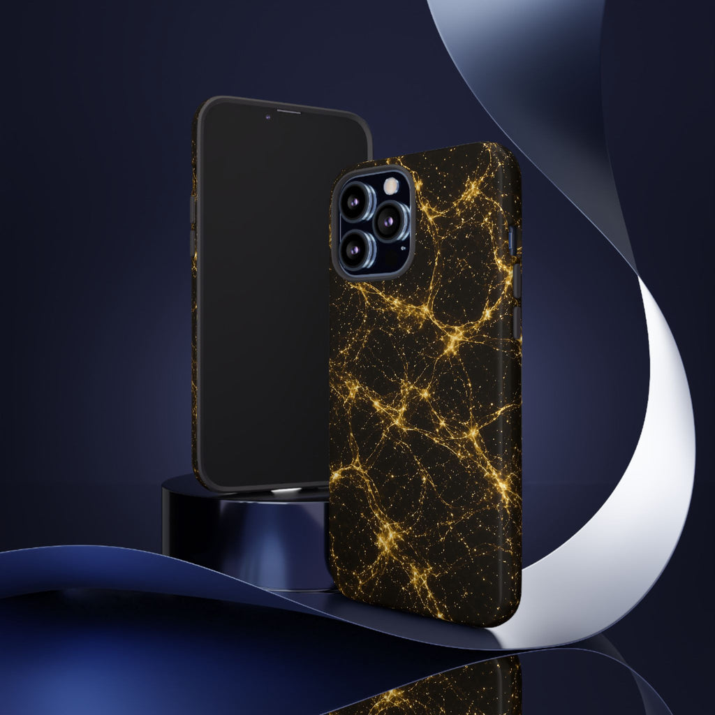 Neon Mycelium - Gold Filigree Phone Case