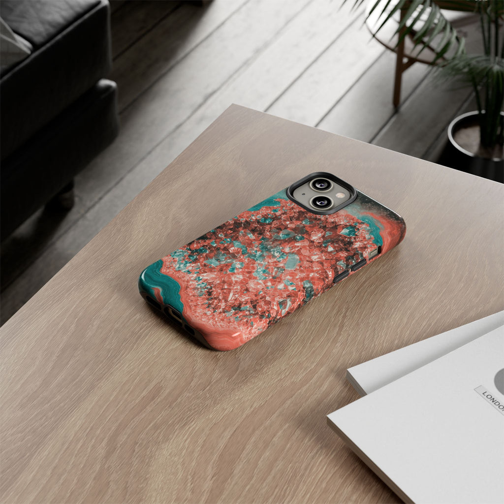 Geode Core - Coral Teal Phone Case