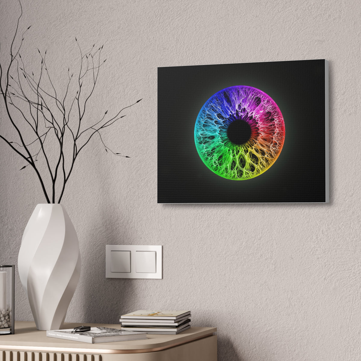 BLXNTT Iris – Lace Web Rainbow Sectors Glossy Canvas