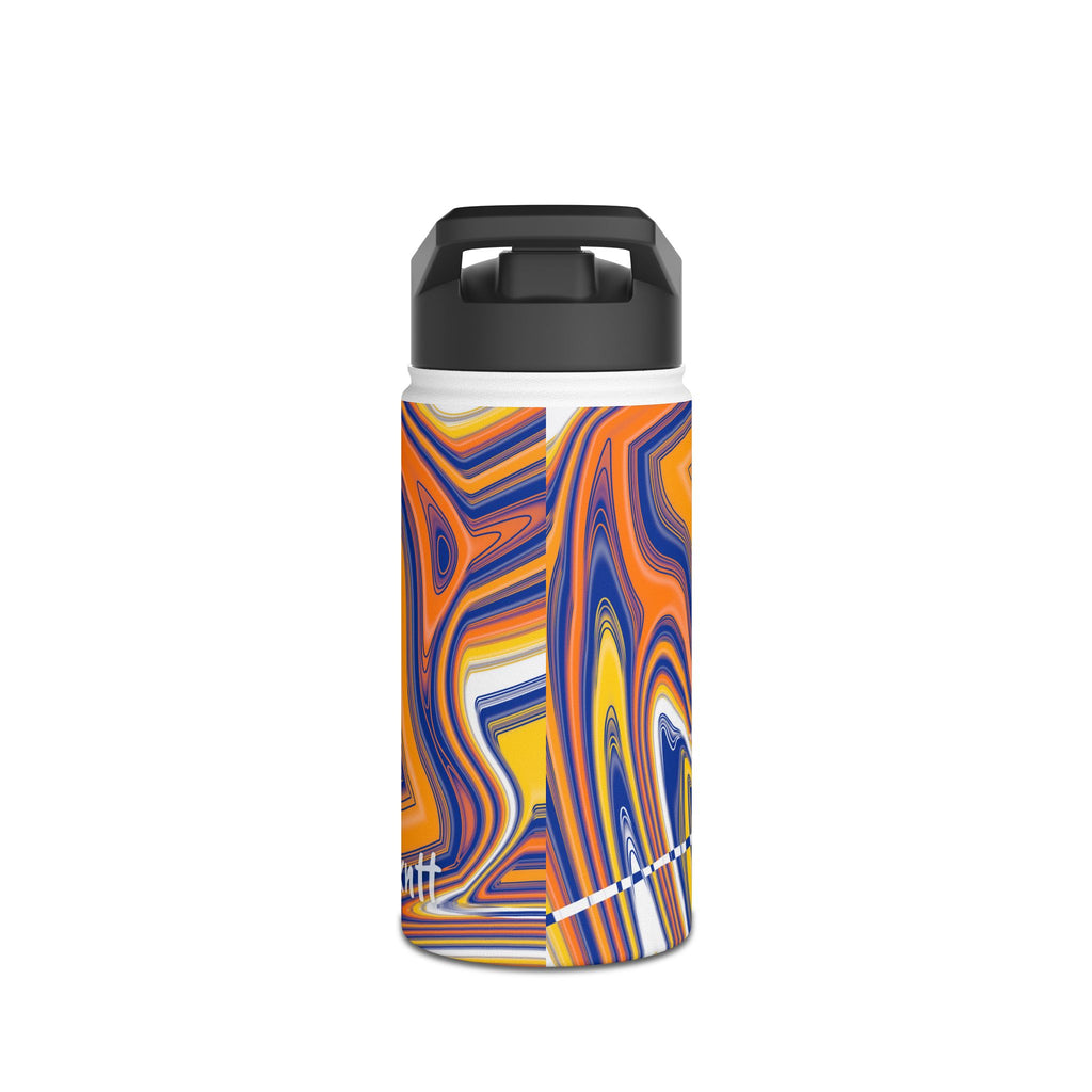 Royal Blue & Yellow Trippy Football Water Bottle