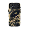 Old Gold & Black Trippy Football Phone Case