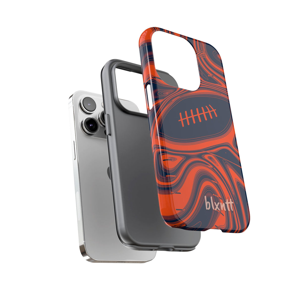 Orange & Navy Trippy Football Phone Case