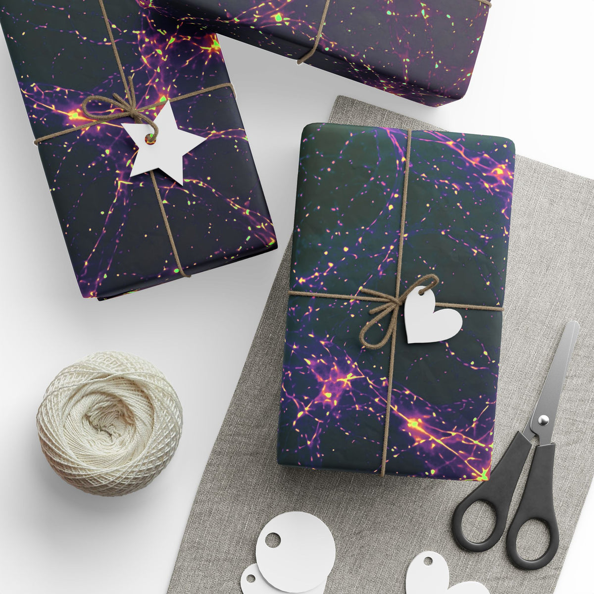 Neon Mycelium - Holographic Wrapping Paper