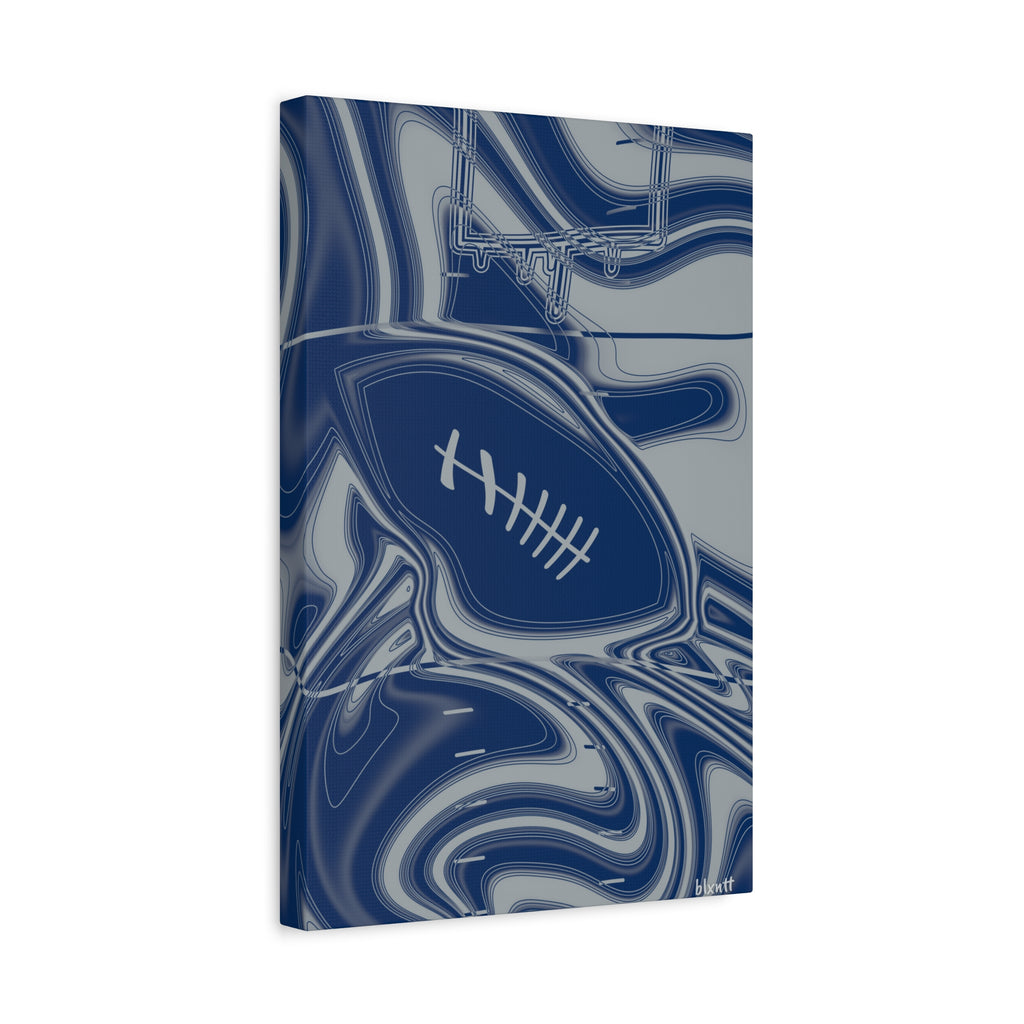 Blue & Gray Trippy Football Canvas