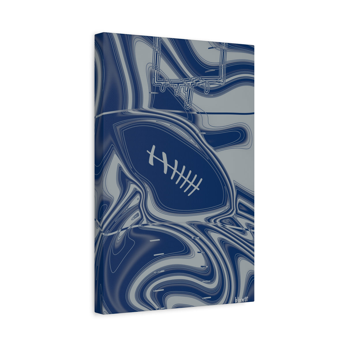 Blue & Gray Trippy Football Canvas