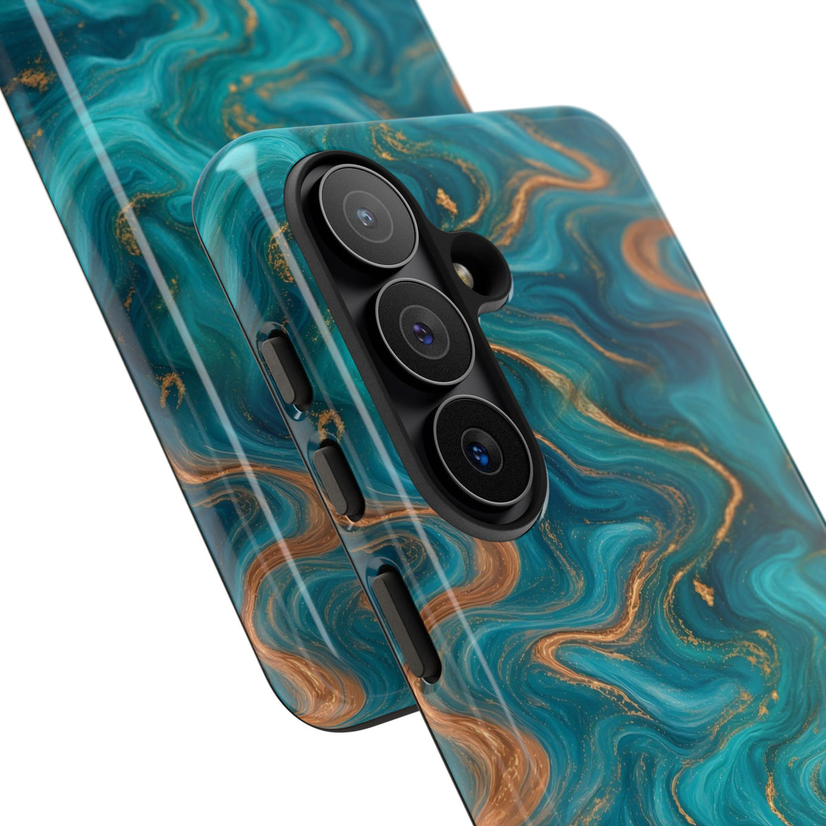 Turquoise & Copper Marble Phone Case