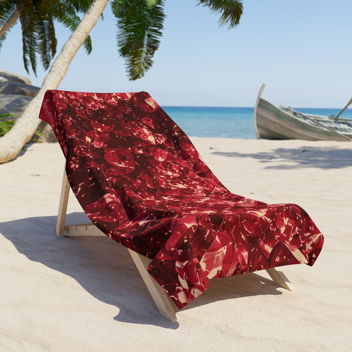 Geode Core - Cherry Cola Beach Towel