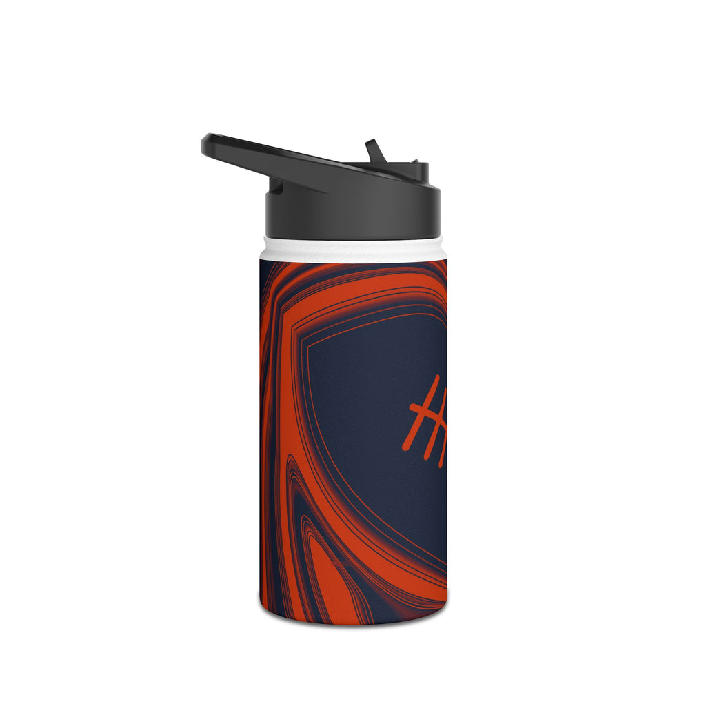 Navy & Orange Trippy Football Water Bottle