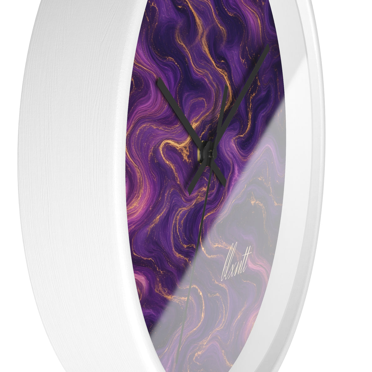 Royal Purple Marble Wall Clock