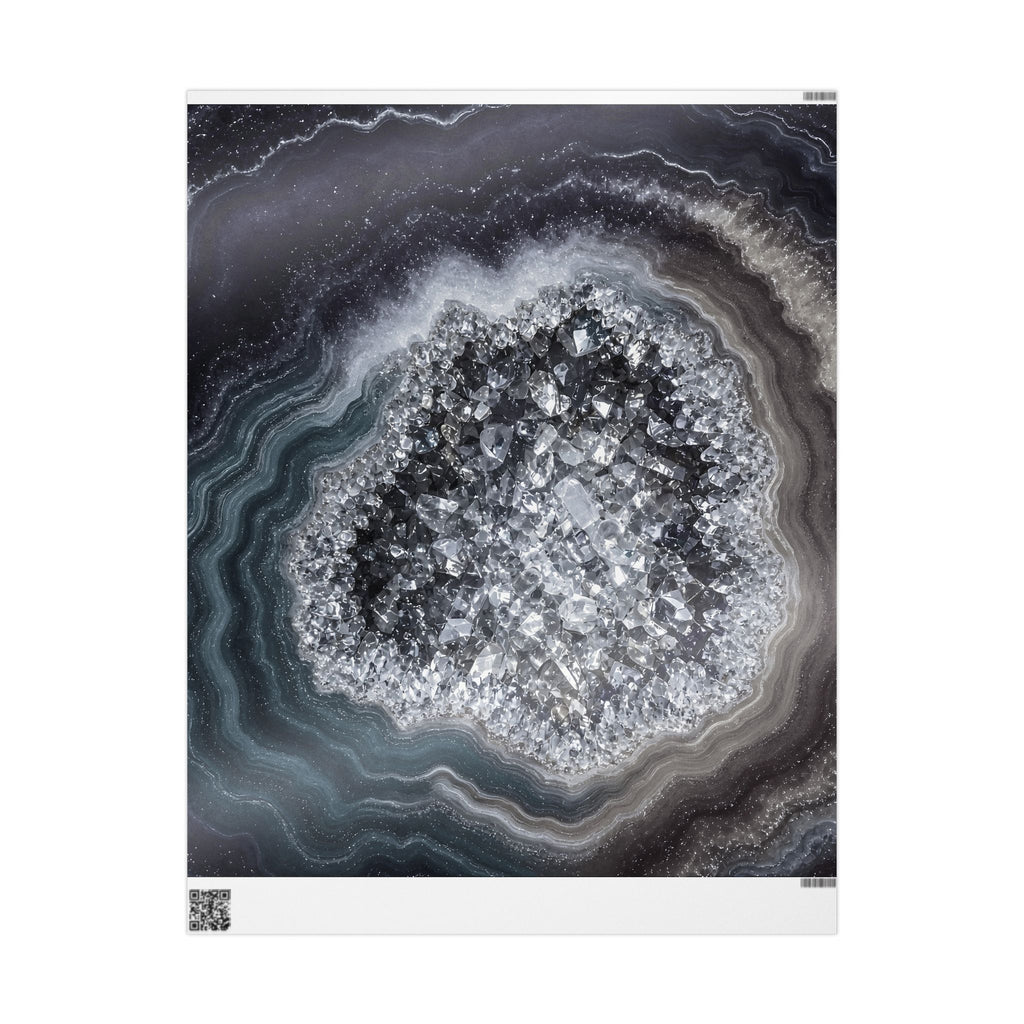 Geode Core - Silver Smoke Wrapping Paper