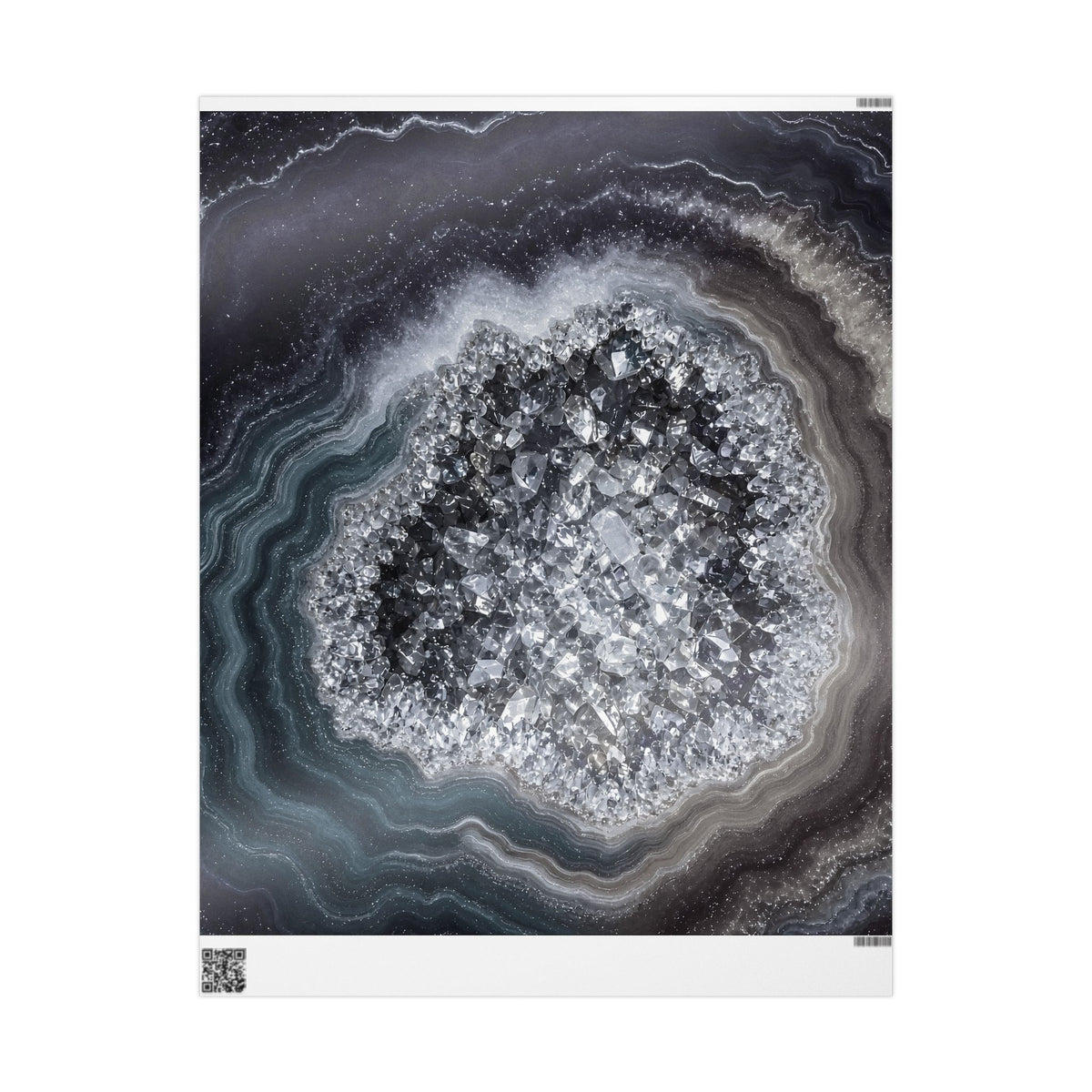 Geode Core - Silver Smoke Wrapping Paper