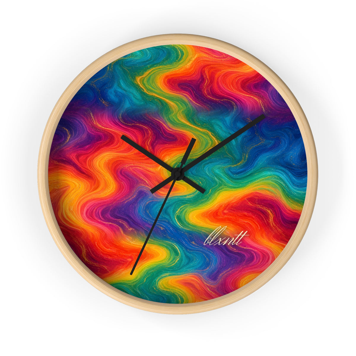 Rainbow Marble Wall Clock