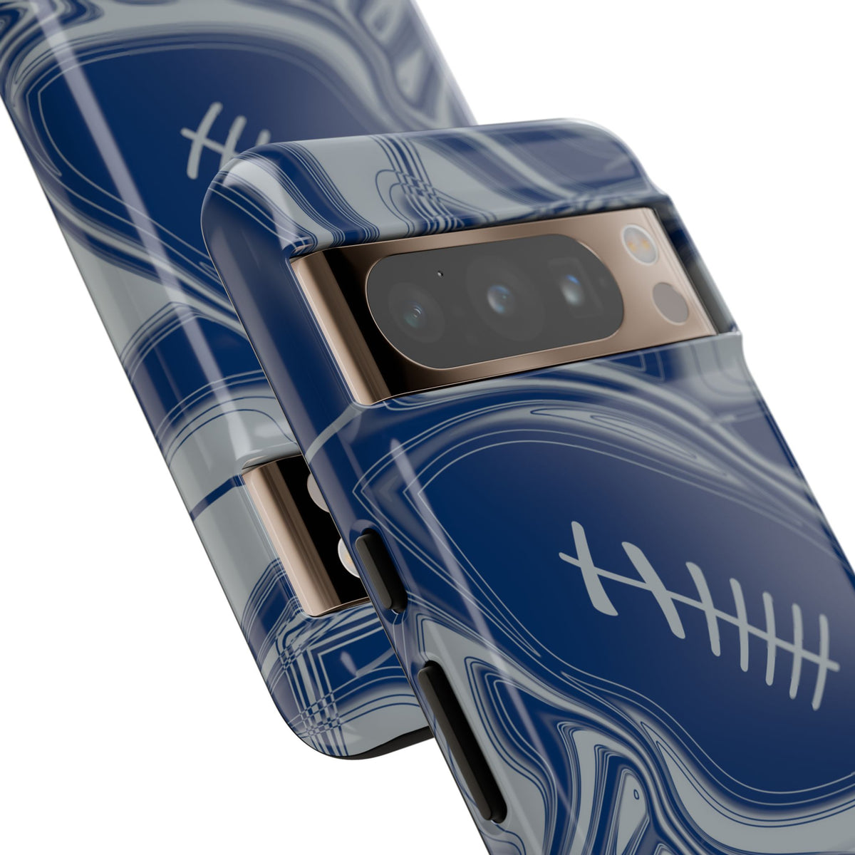 Blue & Gray Trippy Football Phone Case